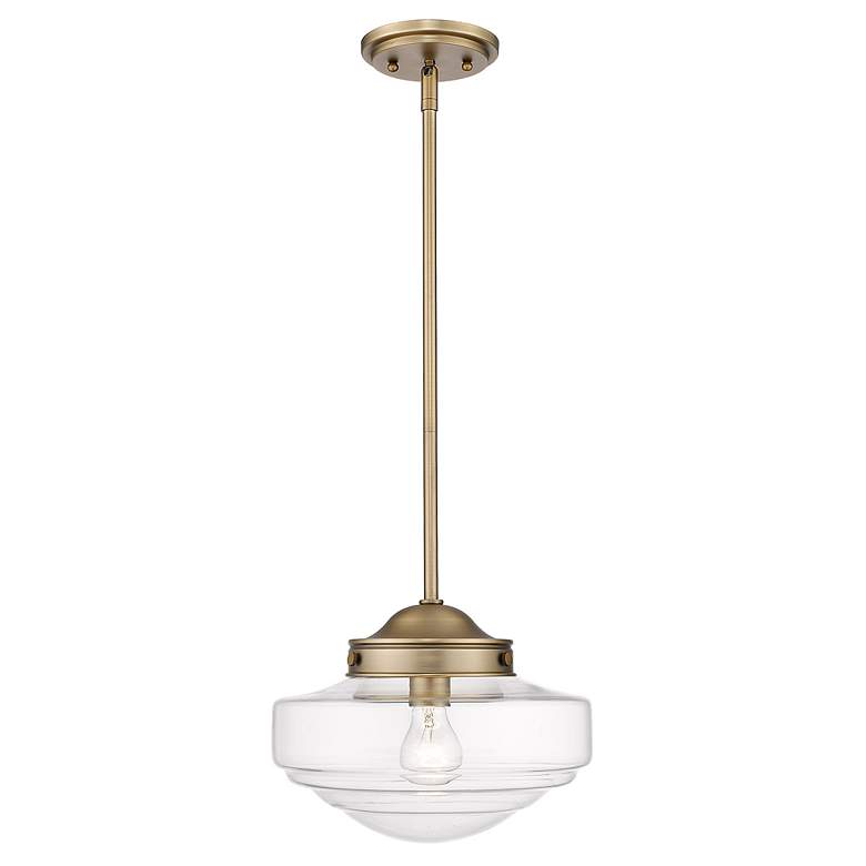 Image 3 Golden Lighting Ingalls 12" Wide Modern Brass Clear Glass Mini Pendant more views