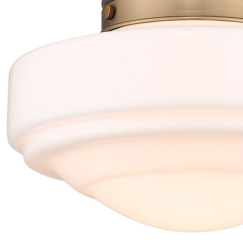 Image 3 Golden Lighting Ingalls 12" Wide Modern Brass White Glass Mini Pendant more views