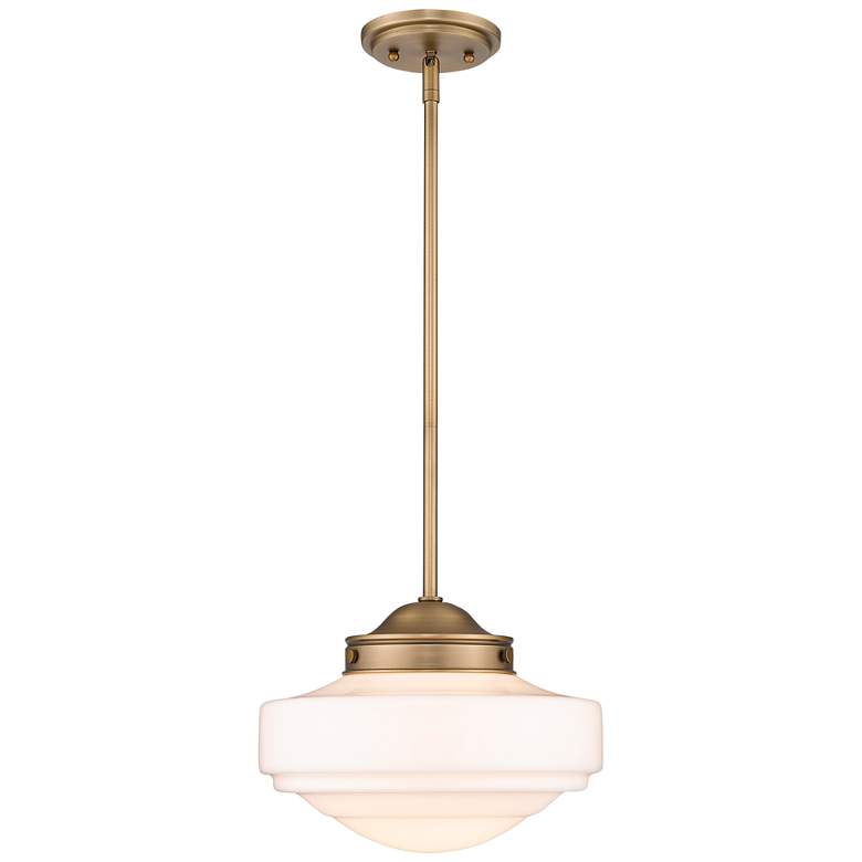 Image 4 Golden Lighting Ingalls 12" Wide Modern Brass White Glass Mini Pendant more views