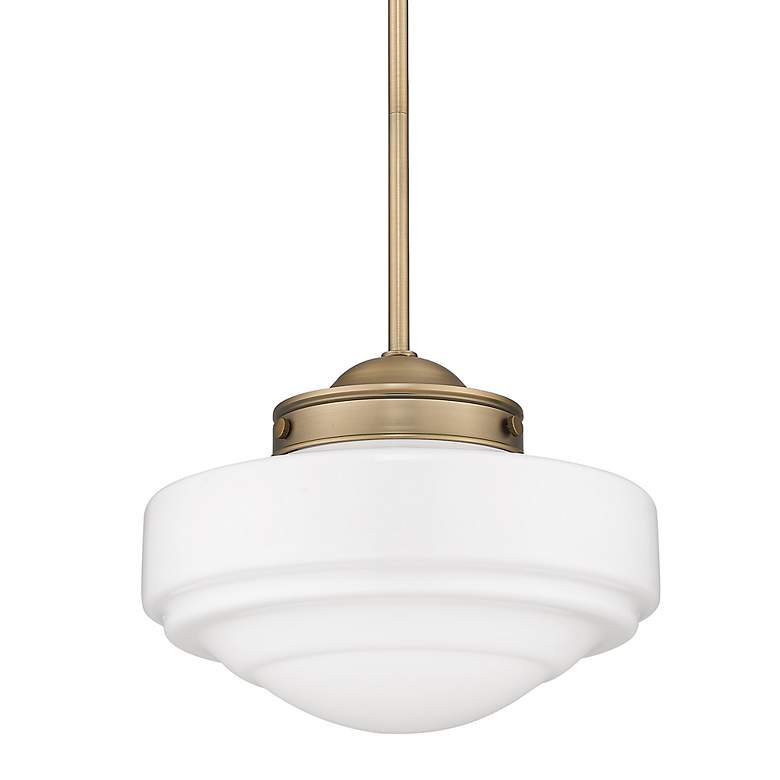 Image 5 Golden Lighting Ingalls 12" Wide Modern Brass White Glass Mini Pendant more views
