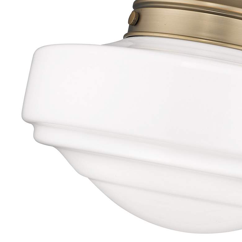 Image 6 Golden Lighting Ingalls 12" Wide Modern Brass White Glass Mini Pendant more views