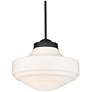 3_Golden Lighting Ingalls 16" Black and Vintage Milk Glass Pendant Light