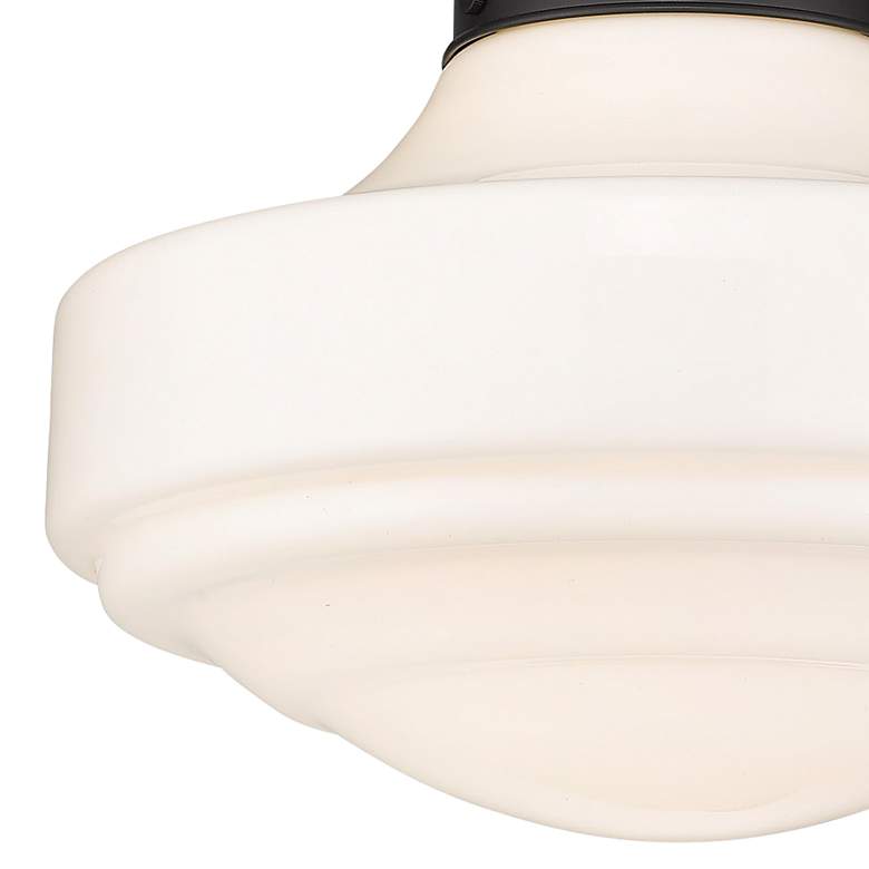 Image 4 Golden Lighting Ingalls 16" Black and Vintage Milk Glass Pendant Light more views