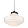 5_Golden Lighting Ingalls 16" Black and Vintage Milk Glass Pendant Light more views