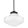 6_Golden Lighting Ingalls 16" Black and Vintage Milk Glass Pendant Light more views