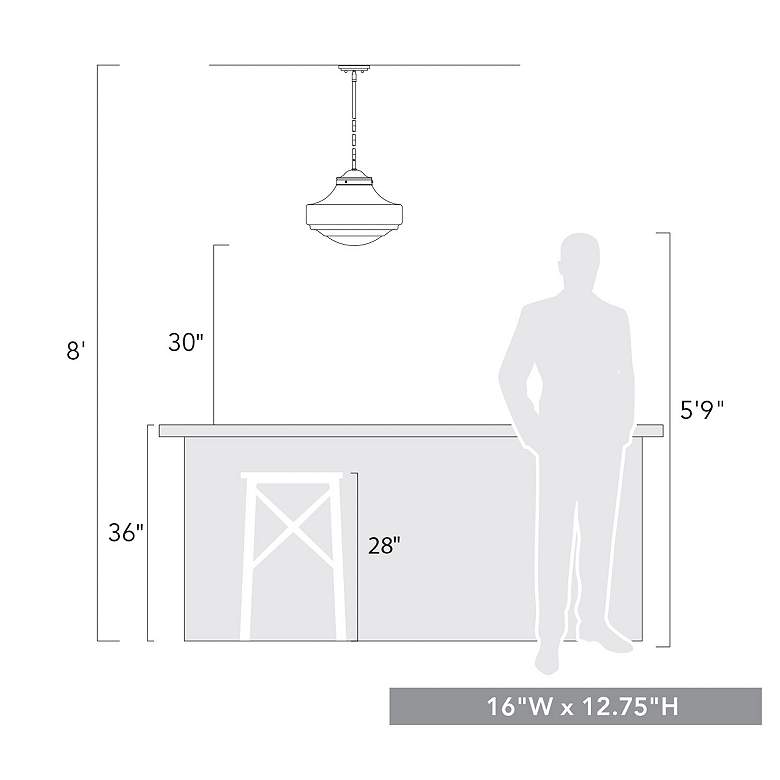 Image 7 Golden Lighting Ingalls 16" Black and Vintage Milk Glass Pendant Light more views