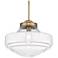 Golden Lighting Ingalls 16" Clear Glass Schoolhouse Pendant Light