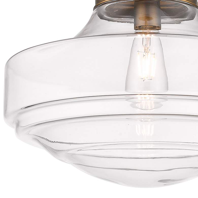 Image 3 Golden Lighting Ingalls 16" Clear Glass Schoolhouse Pendant Light more views