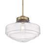 5_Golden Lighting Ingalls 16" Clear Glass Schoolhouse Pendant Light more views