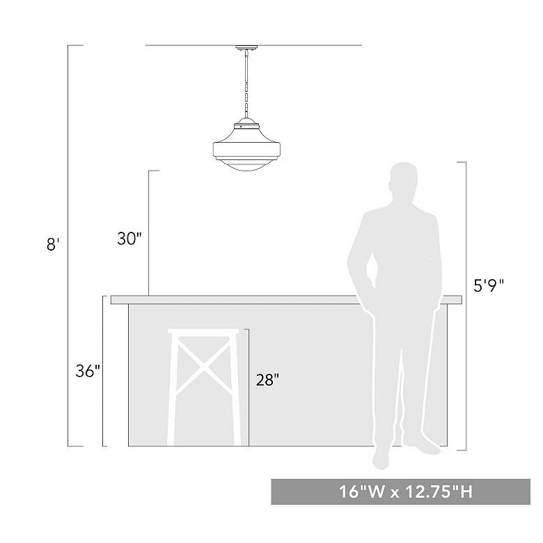 Image 7 Golden Lighting Ingalls 16" Clear Glass Schoolhouse Pendant Light more views