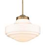 2_Golden Lighting Ingalls 16" Modern Brass White Glass Pendant Light
