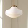 1_Golden Lighting Ingalls 16" Modern Brass White Glass Pendant Light