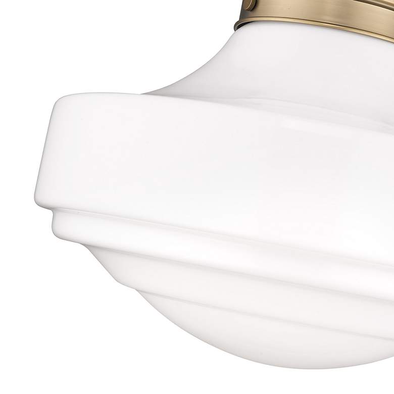 Image 7 Golden Lighting Ingalls 16" Modern Brass White Glass Pendant Light more views