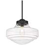 3_Golden Lighting Ingalls 16" Wide Matte Black Clear Glass Pendant Light