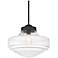 Golden Lighting Ingalls 16" Wide Matte Black Clear Glass Pendant Light