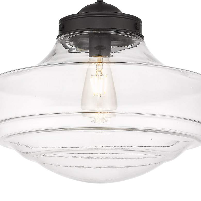 Image 4 Golden Lighting Ingalls 16" Wide Matte Black Clear Glass Pendant Light more views