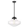 4_Golden Lighting Ingalls 16" Wide Matte Black Clear Glass Pendant Light more views