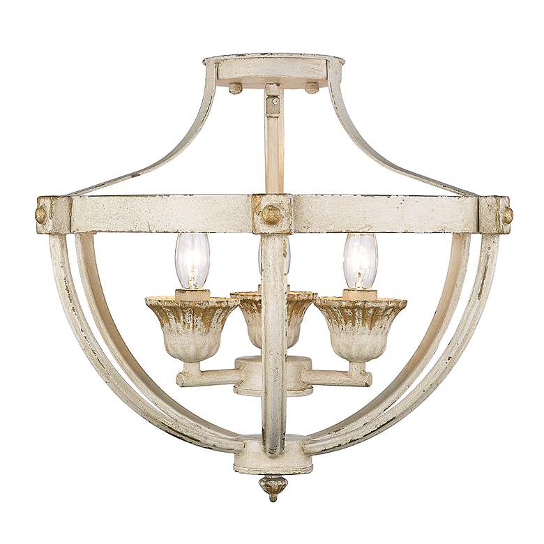 Image 3 Golden Lighting Jules 19 1/4" Wide Antique Ivory 3-Light Ceiling Light more views