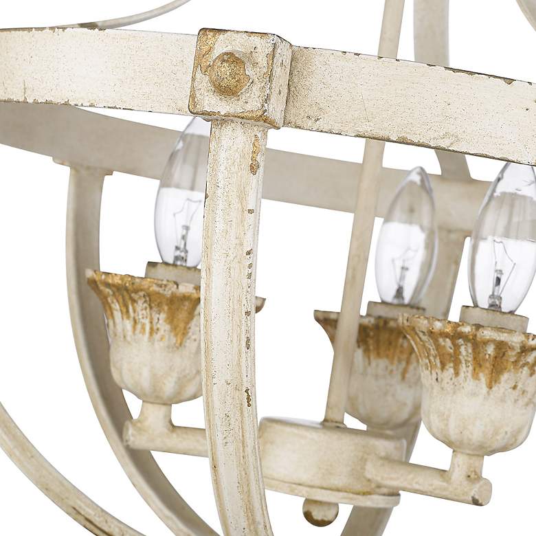 Image 4 Golden Lighting Jules 19 1/4" Wide Antique Ivory 3-Light Ceiling Light more views