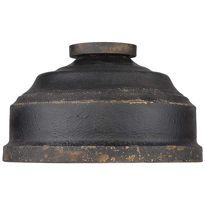 Image 3 Golden Lighting Keating 13 3/4" Wide Antique Black Iron Ceiling Light more views