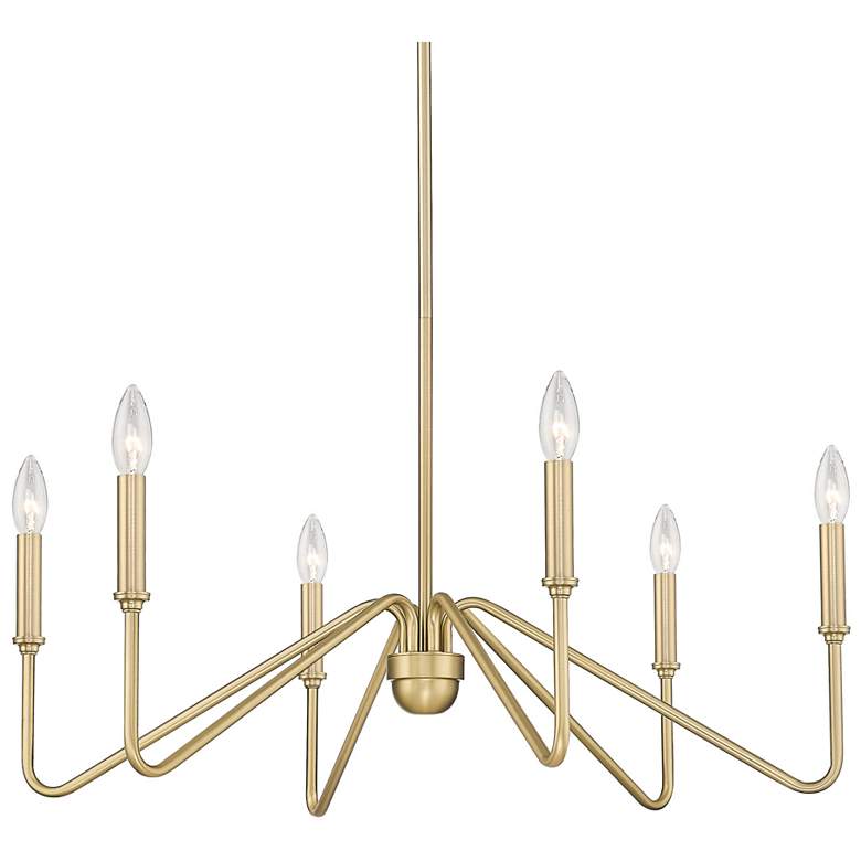 Image 1 Golden Lighting Kennedy 29 3/4 inch Champagne Bronze 6-Light Chandelier