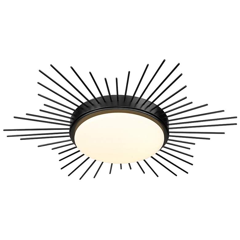 Image 3 Golden Lighting Kieran 18 1/4" Matte Black LED Sunburst Ceiling Light