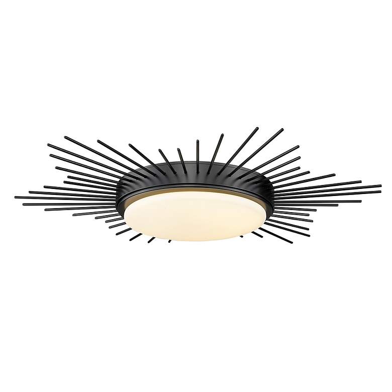 Image 5 Golden Lighting Kieran 18 1/4" Matte Black LED Sunburst Ceiling Light more views