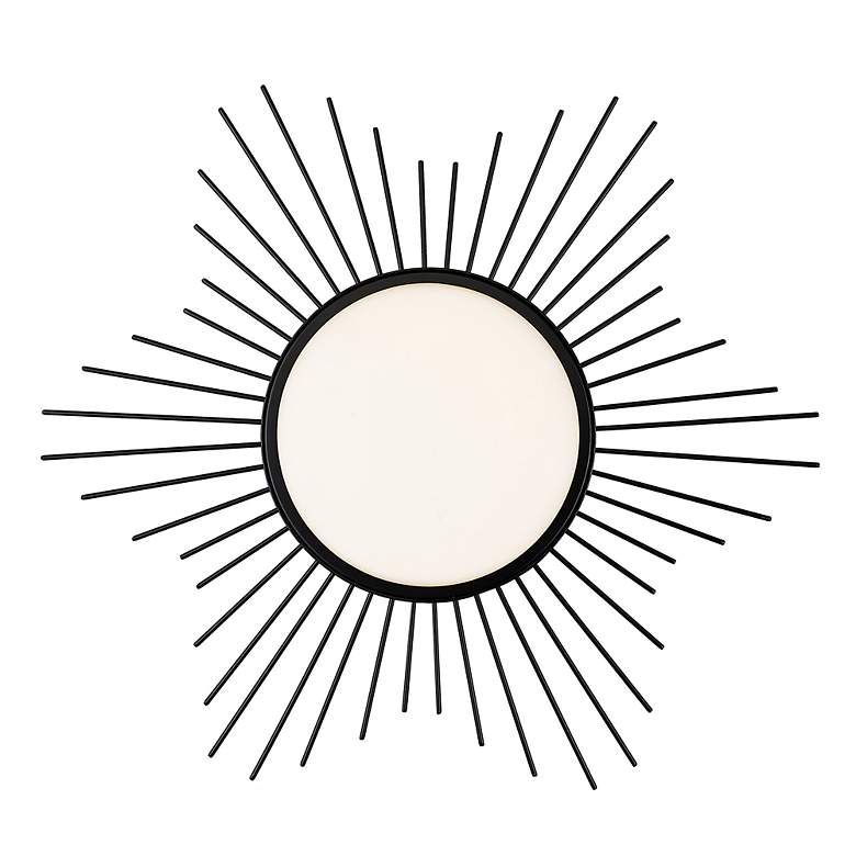 Image 6 Golden Lighting Kieran 18 1/4" Matte Black LED Sunburst Ceiling Light more views