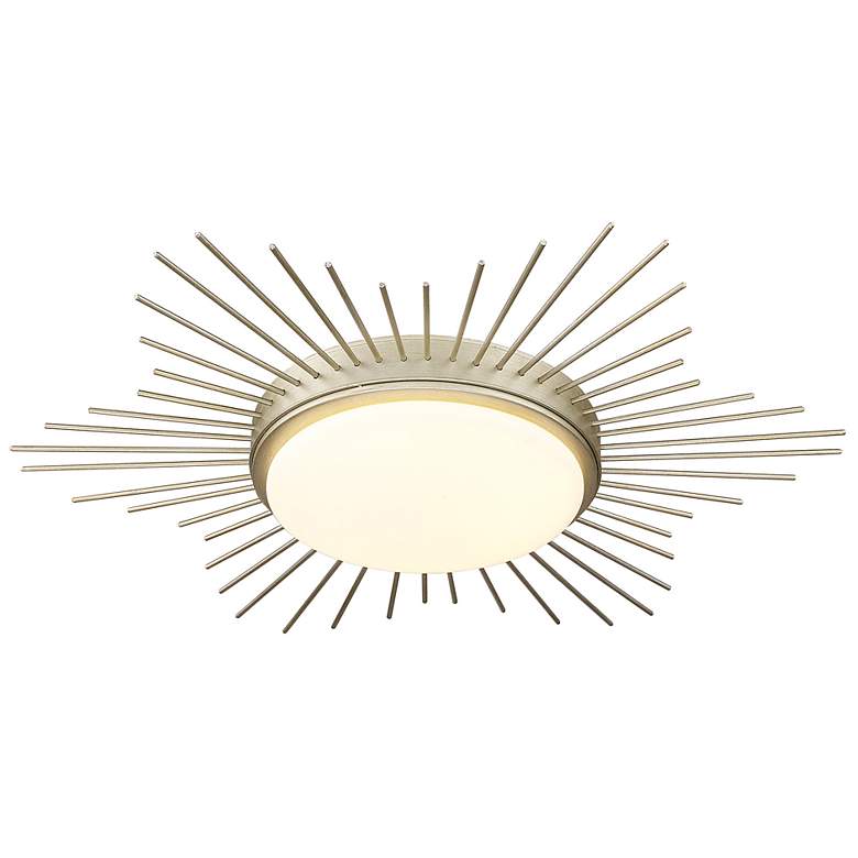 Image 3 Golden Lighting Kieran 18 1/4" White Gold LED Sunburst Ceiling Light