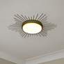 2_Golden Lighting Kieran 18 1/4" White Gold LED Sunburst Ceiling Light
