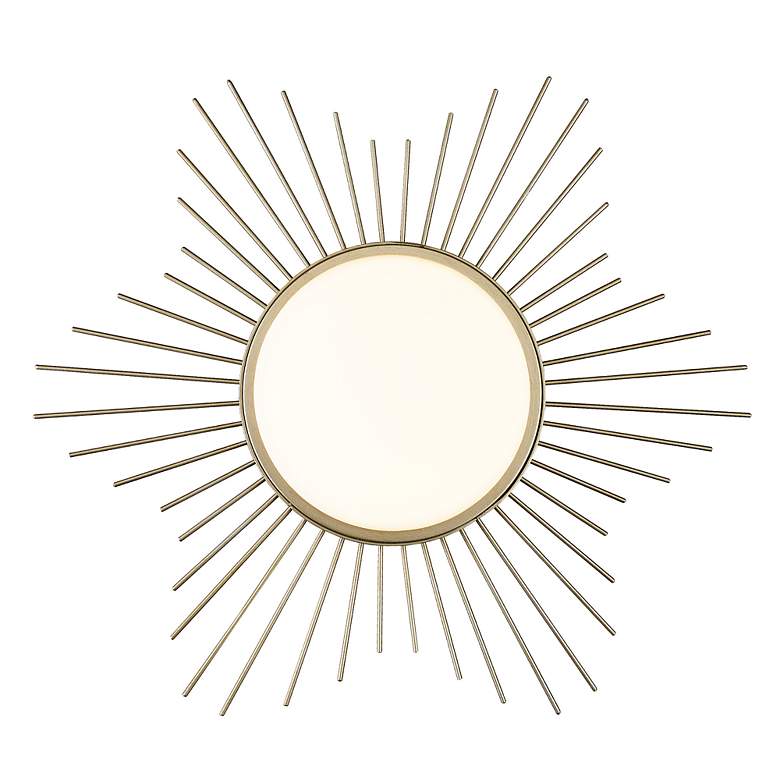 Image 6 Golden Lighting Kieran 18 1/4" White Gold LED Sunburst Ceiling Light more views