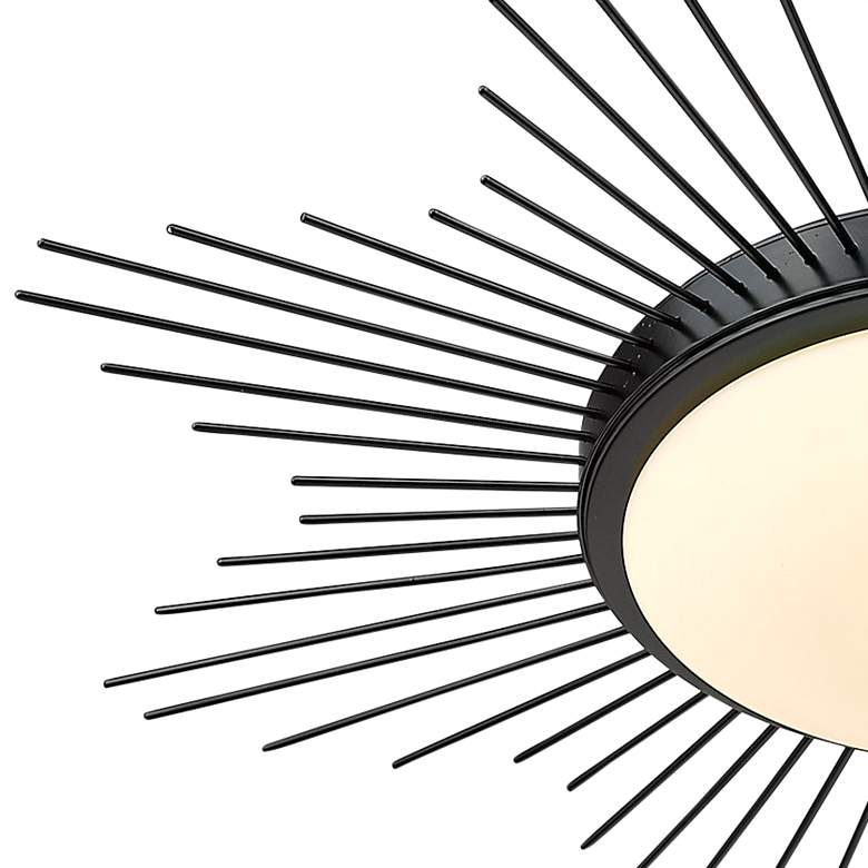 Image 3 Golden Lighting Kieran 24" Wide Matte Black Sunburst LED Ceiling Light more views