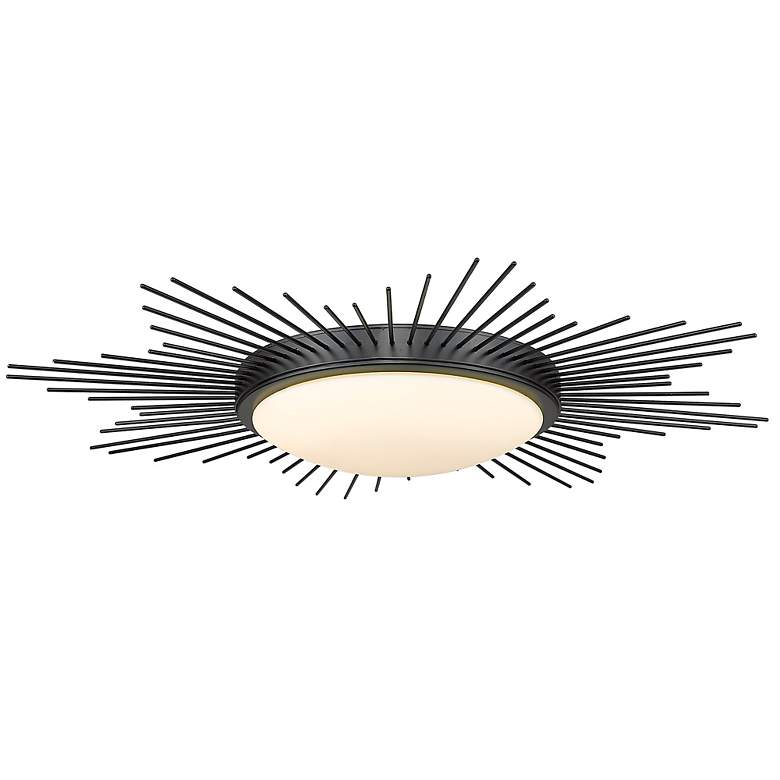 Image 4 Golden Lighting Kieran 24" Wide Matte Black Sunburst LED Ceiling Light more views