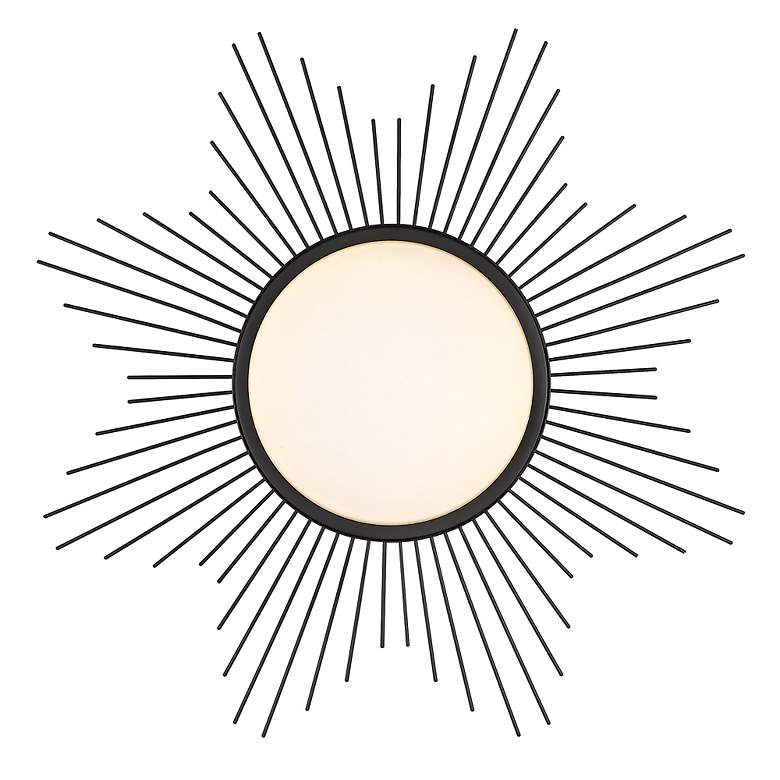 Image 6 Golden Lighting Kieran 24" Wide Matte Black Sunburst LED Ceiling Light more views