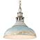 Golden Lighting Kinsley 14" Aged Teal Shade Pendant Light
