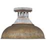 2_Golden Lighting Kinsley 14" Galvanized Antique Rust Ceiling Light