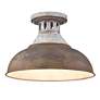 4_Golden Lighting Kinsley 14" Galvanized Antique Rust Ceiling Light more views