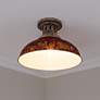 Thumbnail1 of Golden Lighting Kinsley 14" Galvanized Steel Antique Red Ceiling Light