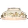 1_Golden Lighting Kinsley 14" Wide Aged Steel Ivory Ceiling Light