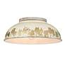 2_Golden Lighting Kinsley 14" Wide Aged Steel Ivory Ceiling Light more views