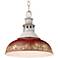 Golden Lighting Kinsley 14" Wide Galvanized Antique Red Pendant Light