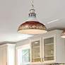 1_Golden Lighting Kinsley 14" Wide Galvanized Antique Red Pendant Light