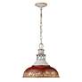 3_Golden Lighting Kinsley 14" Wide Galvanized Antique Red Pendant Light more views