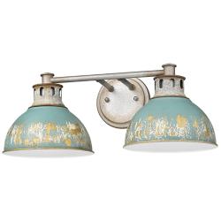 Golden Lighting Kinsley 19 1/4" Wide 2-Light Antique Teal Bath Light