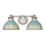 Thumbnail2 of Golden Lighting Kinsley 19 1/4" Wide 2-Light Antique Teal Bath Light more views