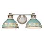 Thumbnail3 of Golden Lighting Kinsley 19 1/4" Wide 2-Light Antique Teal Bath Light more views