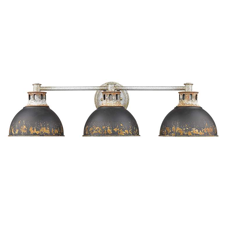 Image 6 Golden Lighting Kinsley 29" Steel and Black Iron 3-Light Bath Light more views