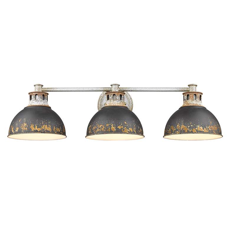 Image 7 Golden Lighting Kinsley 29" Steel and Black Iron 3-Light Bath Light more views