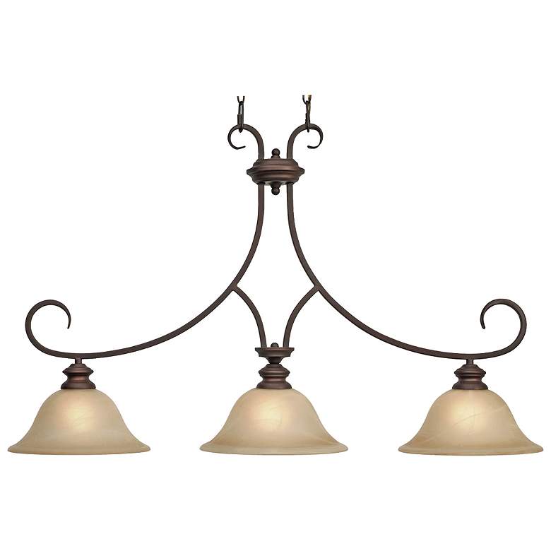 Image 2 Golden Lighting Lancaster 36" Rubbed Bronze Island Light Pendant