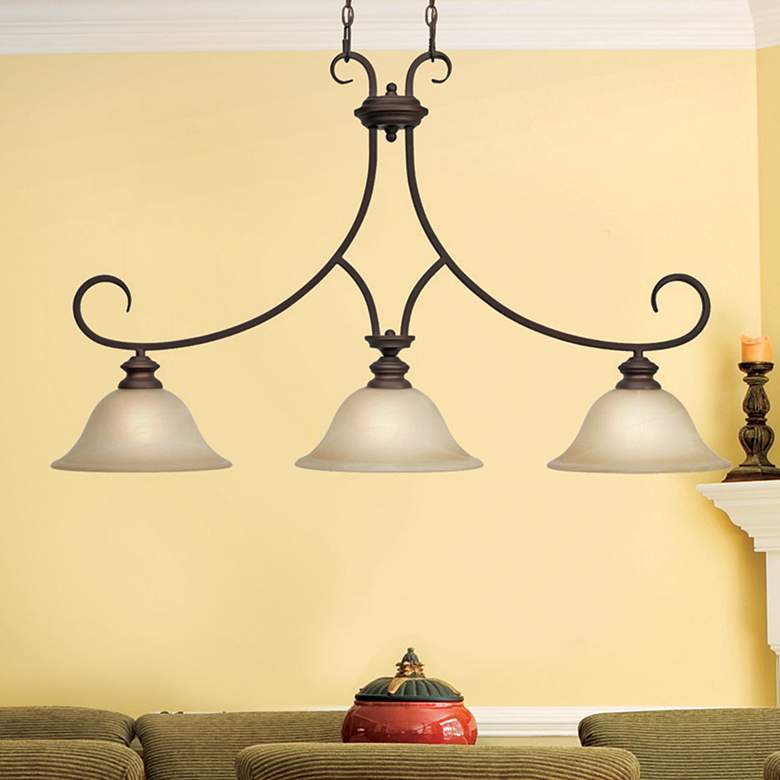 Image 1 Golden Lighting Lancaster 36" Rubbed Bronze Island Light Pendant